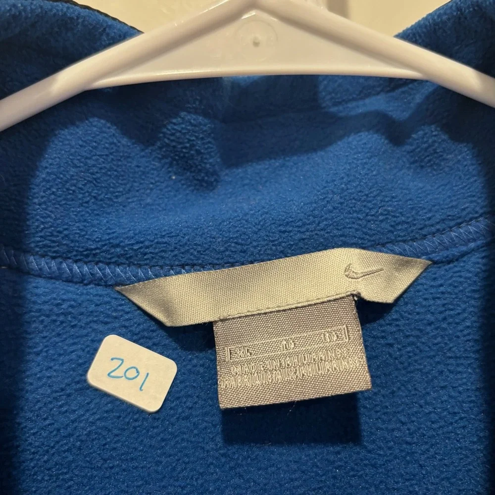 Nike Vintage XL Quarter Zip Fleece‎ Pullover Blue Black Athletic Active Sweater